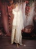 White Floral Zari Woven Design Chanderi Silk Palazzo Suit with Dupatta