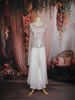 White Floral and Sequin Embroidered Georgette Palazzo Suit with Dupatta