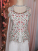 White Floral and Sequin Embroidered Georgette Palazzo Suit with Dupatta