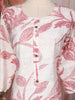 White Leaf Printed Cotton Straight Kurti