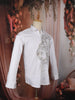 White Lion Motif Stone Embellished Design Pure Cotton Fancy Wear Full Sleeve Men Shirt