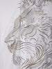 White Lion Motif Stone Embellished Design Pure Cotton Fancy Wear Full Sleeve Men Shirt
