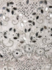 White Mirror and Stone Embellished Design Net Party Wear Gown