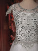 White Mirror and Stone Embellished Design Net Party Wear Gown