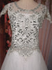 White Mirror and Stone Embellished Design Net Party Wear Gown