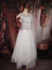 White Mirror and Stone Embellished Design Net Party Wear Gown