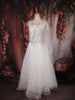 White Mirror and Stone Embellished Design Net Party Wear Gown