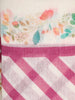 White Pink Stripes Printed Linen Cotton Saree with Floral  Border