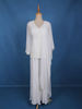 White Sequin Design Georgette Palazzo Suit
