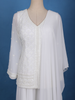 White Sequin Design Georgette Palazzo Suit