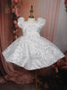 White Sequins Design Net Party Wear Kids Frock