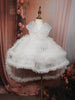 White Sequins Embellished Design Net Party Wear Kids Frock