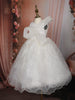 White Sequins Embellished Net Party Wear Kids Gown
