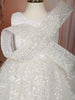 White Sequins Embellished Net Party Wear Kids Gown