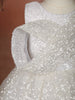 White Sequins Embellished Net Party Wear Kids Gown