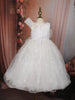 White Sequins Embellished Net Party Wear Kids Gown