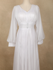 White Shimmer Solid And Glitter Design Party Wear Gown with Empire Waist