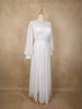 White Shimmer Solid And Glitter Design Party Wear Gown with Empire Waist