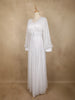 White Shimmer Solid And Glitter Design Party Wear Gown with Empire Waist