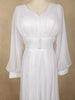 White Shimmer Solid And Glitter Design Party Wear Gown with Empire Waist