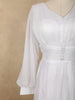 White Shimmer Solid And Glitter Design Party Wear Gown with Empire Waist