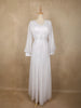 White Shimmer Solid And Glitter Design Party Wear Gown with Empire Waist