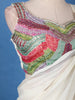 White Solid Design Ruffle Drape Cotton Ready To Wear Saree - Diadem