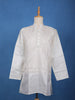 White Solid Silk Kurta For Men - Diadem