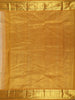 White Woven Mustard Gold Zari Border Kanchipuram Silk Saree - Diadem