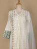 White Floral And Sequins Embroidered Cotton Straight Cut Salwar Suit - Diadem