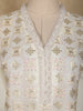 White Floral And Sequins Embroidered Cotton Straight Cut Salwar Suit - Diadem