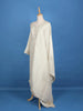 White Floral Design Banarasi Silk Straight Cut Salwar Suit - Diadem