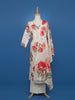 White Floral Design Cotton Salwar Suit - Diadem
