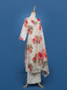 White Floral Design Cotton Salwar Suit - Diadem