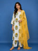 White Floral Design Printed Cotton Salwar Suit