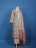White Floral Designed Cotton Salwar Suit - Diadem