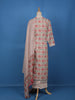 White Floral Designed Cotton Salwar Suit - Diadem