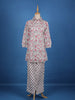 White Floral Designed Cotton Salwar Suit - Diadem