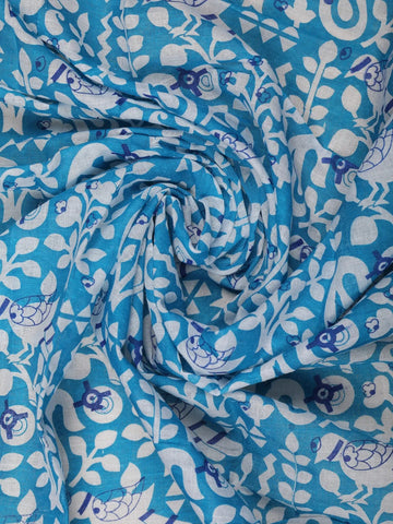 White Floral Designed Cotton Saree - Diadem