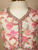 White Floral Designed Semi Silk Lehenga
