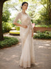 White Floral Embroidery Organza Designer Saree
