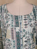 White Floral Printed Cotton Kurti - Diadem
