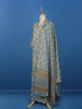 White Floral Prints Cotton Straight Cut Salwar Suit - Diadem