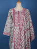 White Floral printed Cotton Salwar Suit - Diadem