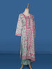 White Floral printed Cotton Salwar Suit - Diadem