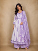 White Paisley Printed Cotton Anarkali Suit with Dupatta