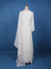 White Sequins And Floral Embroidery Crepe Gown