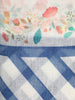 White and Blue Checked Printed Design Linen Cotton Saree with Floral Border