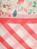White and Red Checked Printed Design Linen Cotton Saree with Floral Border