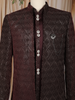 Wine Abstract Design Velvet Indo-Western Sherwani